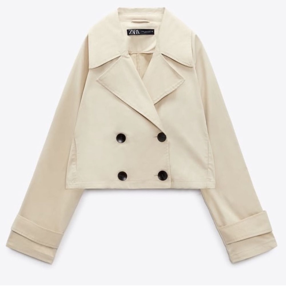 Cropped Trench Coat Jacket